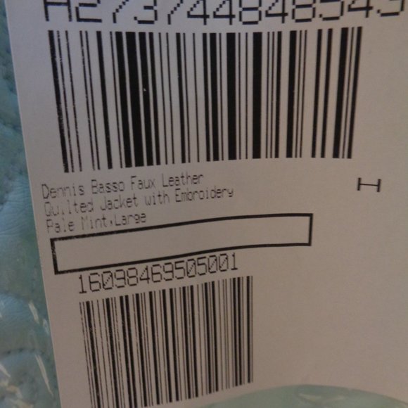 Dennis Basso Faux Leather Quilted Jacket Embroidery Mint Color Size L Chic - Picture 3 of 10